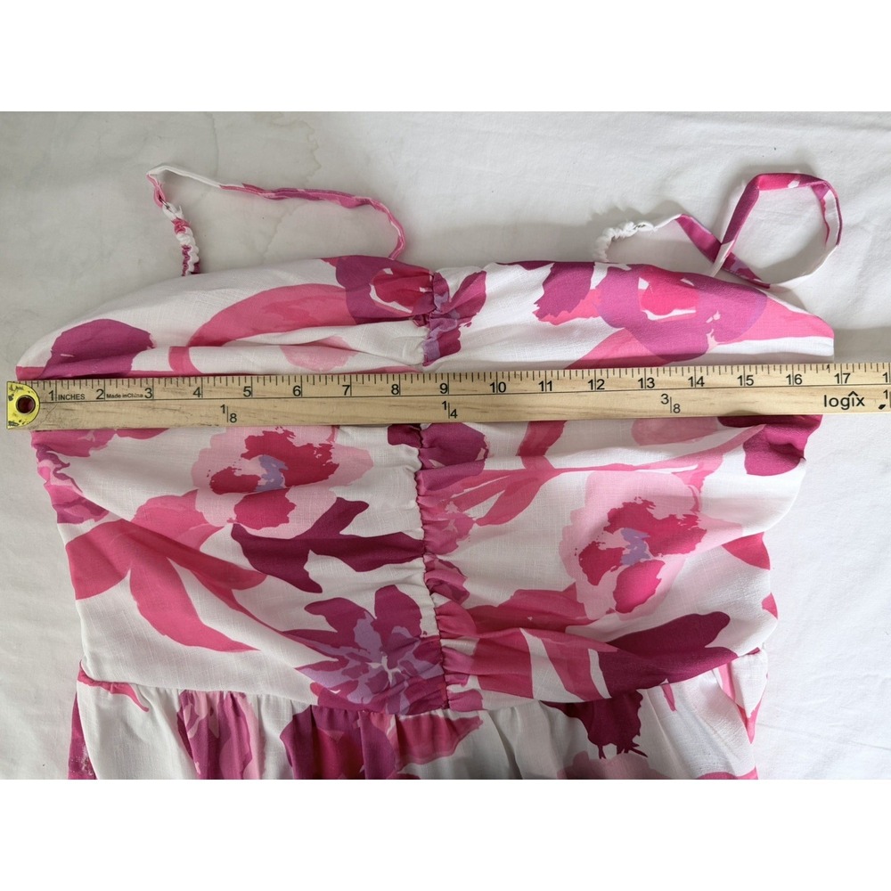 Petal + Pup Monica Floral Fit & Flared Tiered Maxi Dress Womens M Pink Garden - Picture 7 of 12